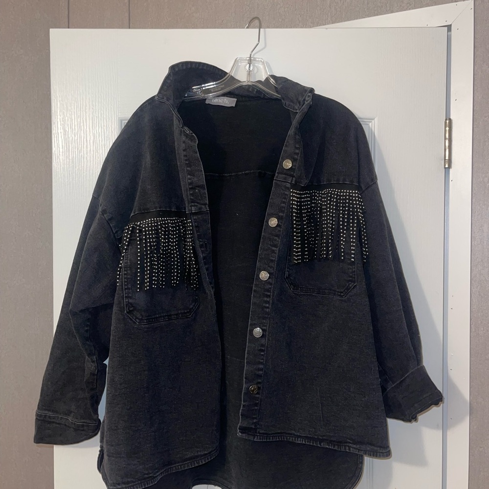 Studded Black Denim Jacket